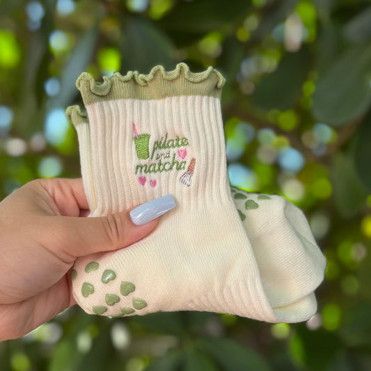 Pilates & Matcha Grip Sock